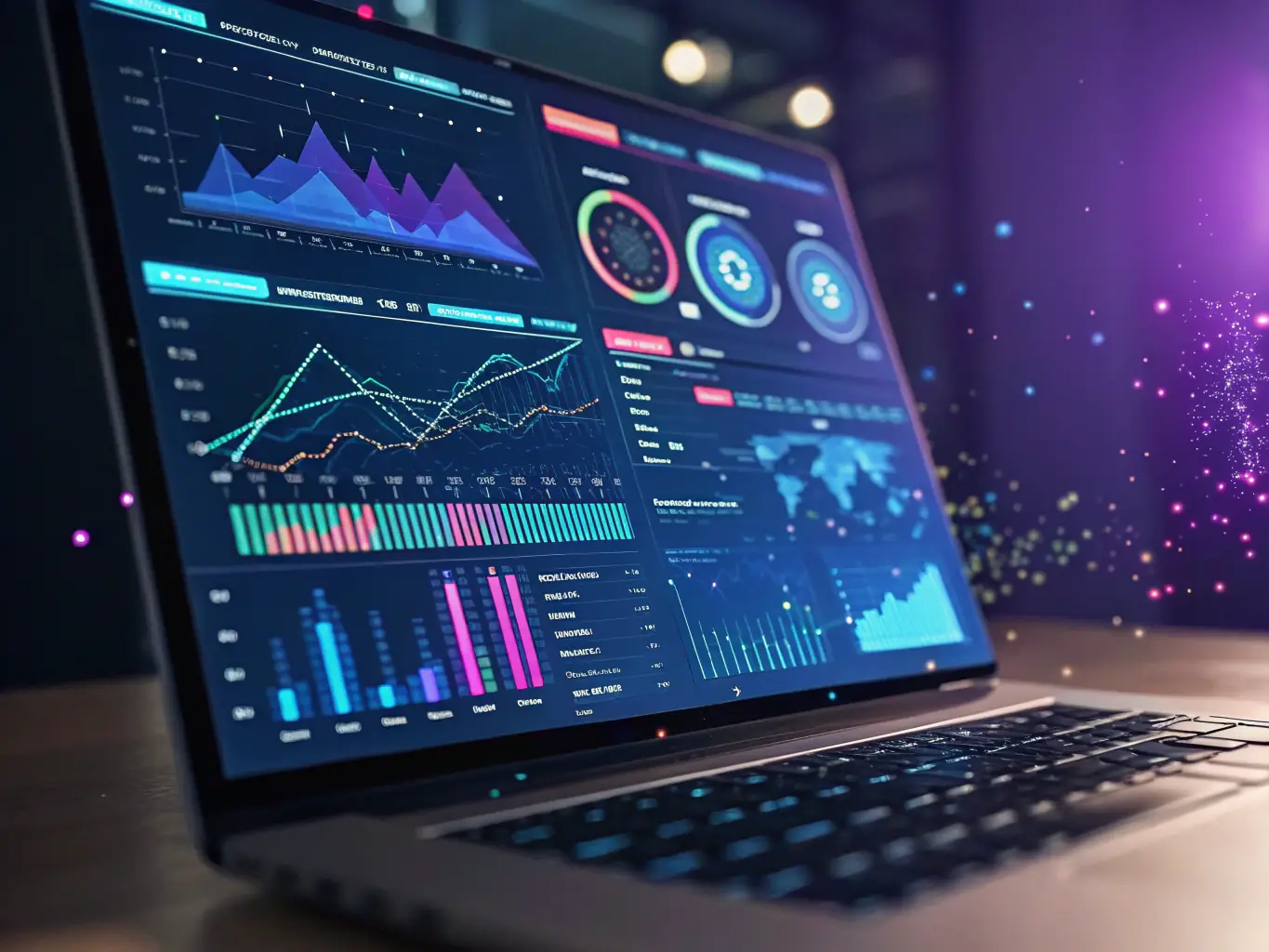 A futuristic image representing data visualization and predictive analytics, highlighting optimized decision-making and strategic planning for an SMB.