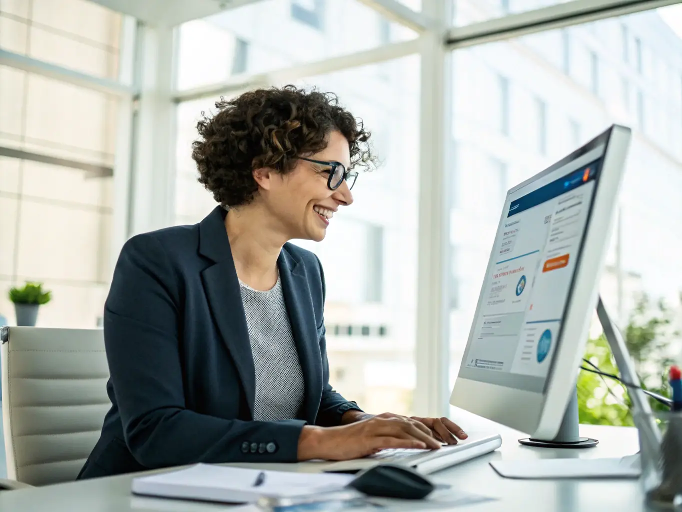 An engaging image depicting a chatbot interacting with a customer on a website, illustrating improved customer engagement and personalized support for an SMB.